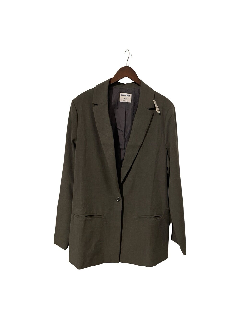 Old Navy Womens Classic Blazer XXL Tall Dark Gray Charcoal Single Button NWT